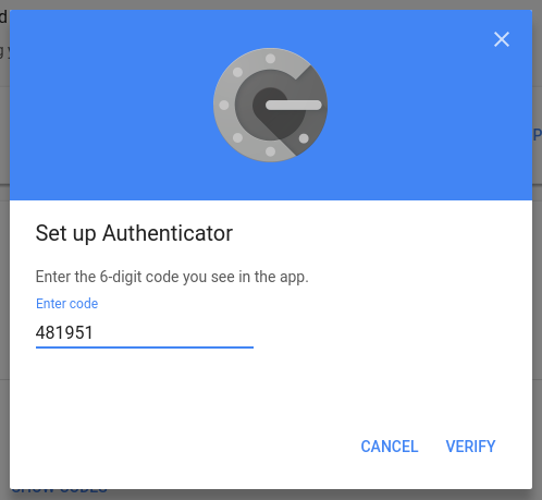2-Step verification authenticator validate